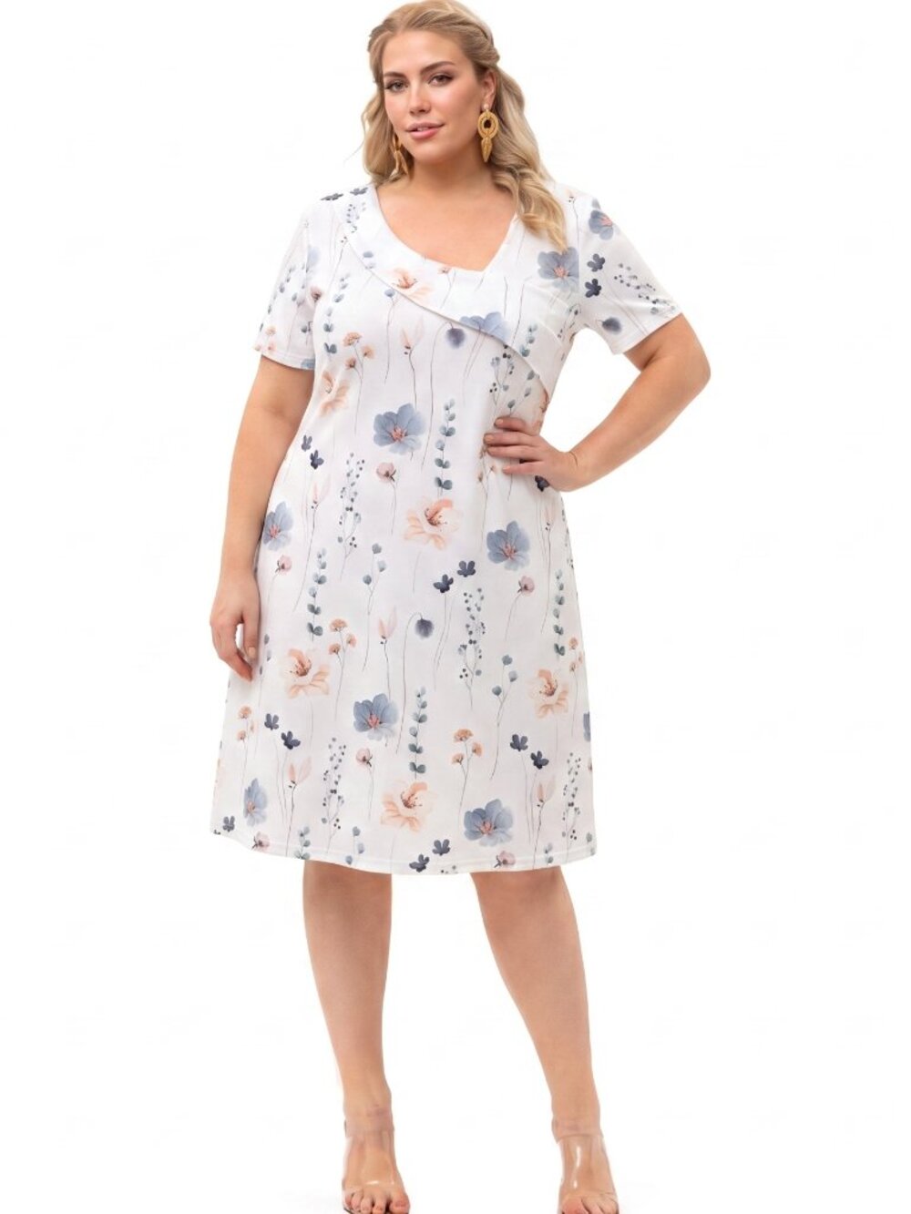 Exclusive Floral A‑Line Dress Plus Size XXL
